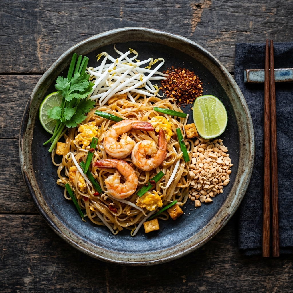 Pad Thaï traditionnel sauté minute