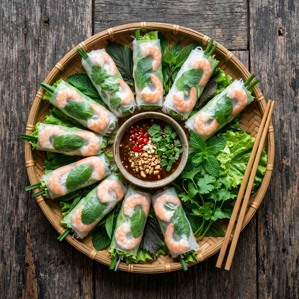 Rouleaux de printemps frais faits maison